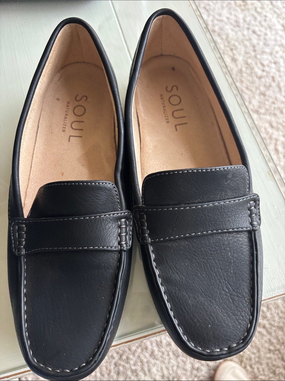 SOUL Naturalizer Women’s SEVEN Black Slip-On Loafers size 9